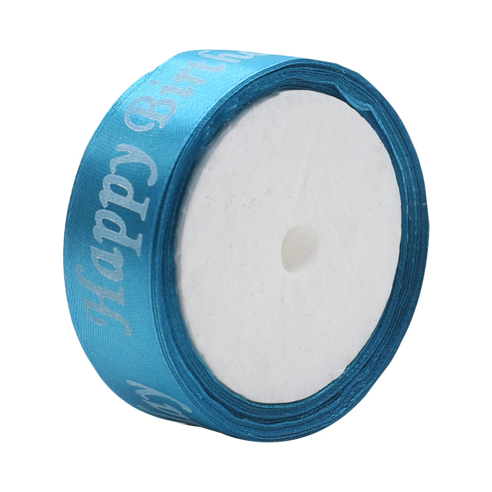 Happy Birthday Printed Ribbon Light Blue