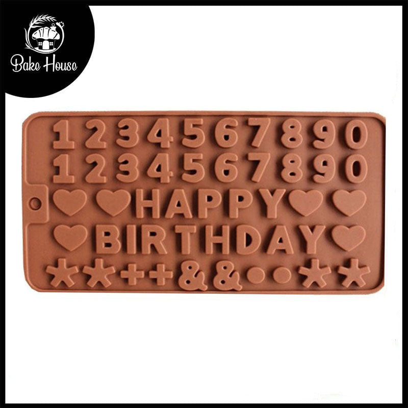 Happy Birthday, Numbers & Symbols Silicone Mold