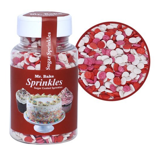 MR Bake Confetti Round Mix Sprinkles (Red,Pink,White) – 90g Jar