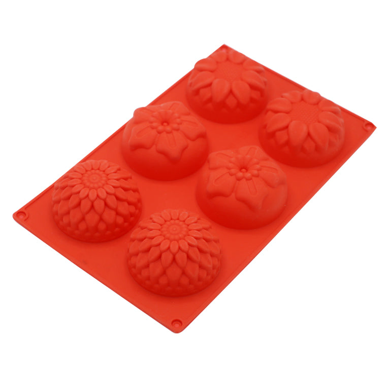3 Design Flower Shape Silicone Mold 6 Cavity