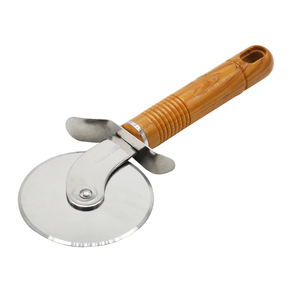 7.5cm Pizza Cutter With Wood Texture Handle