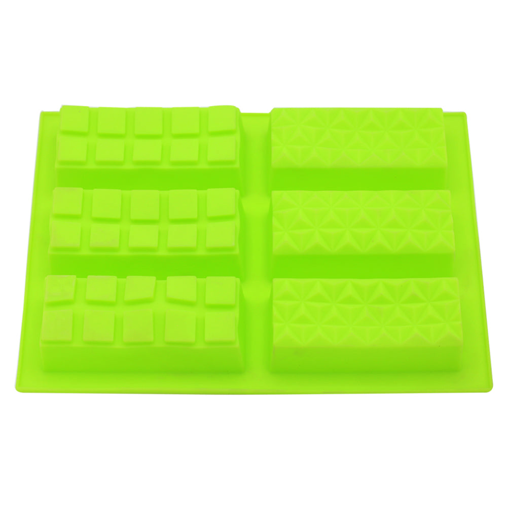 2 Design Silicone Chocolate Bar Mold 6 Cavity