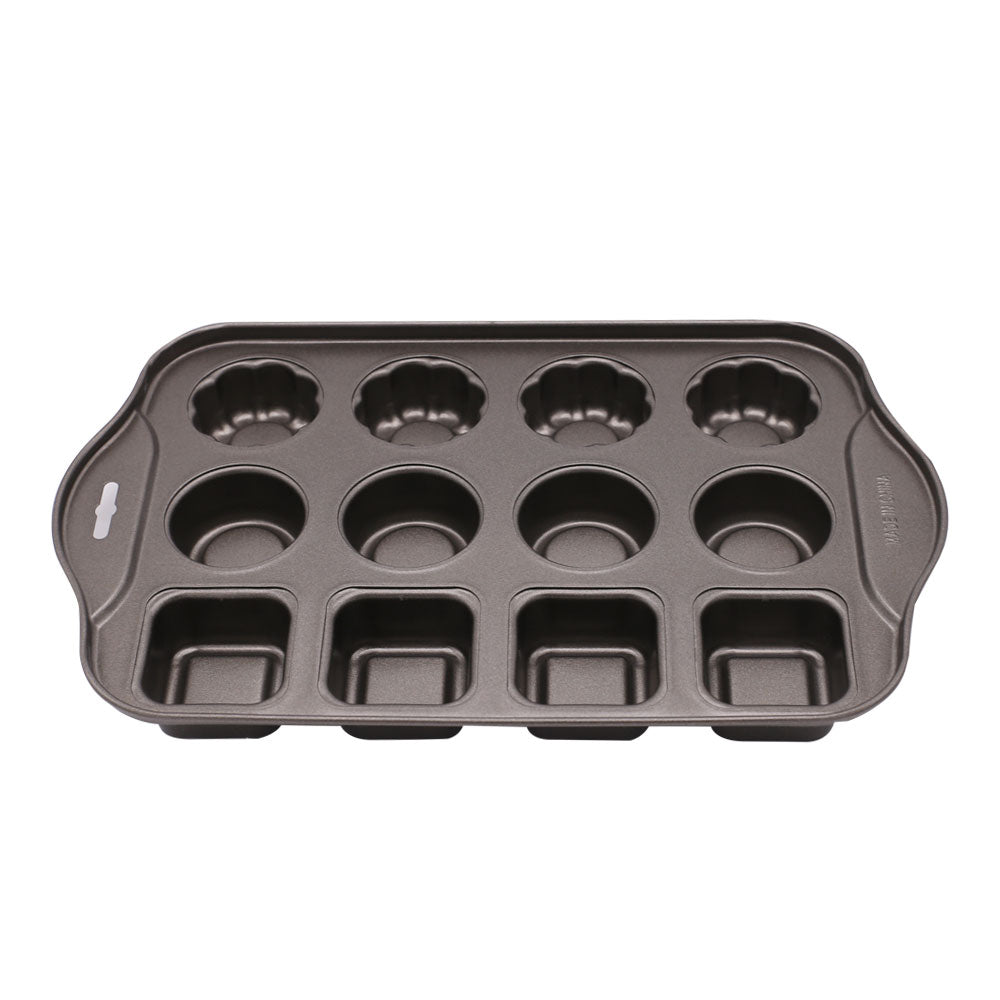 3 Shapes Muffin Cupcake Tray Non Stick 12 Cavity