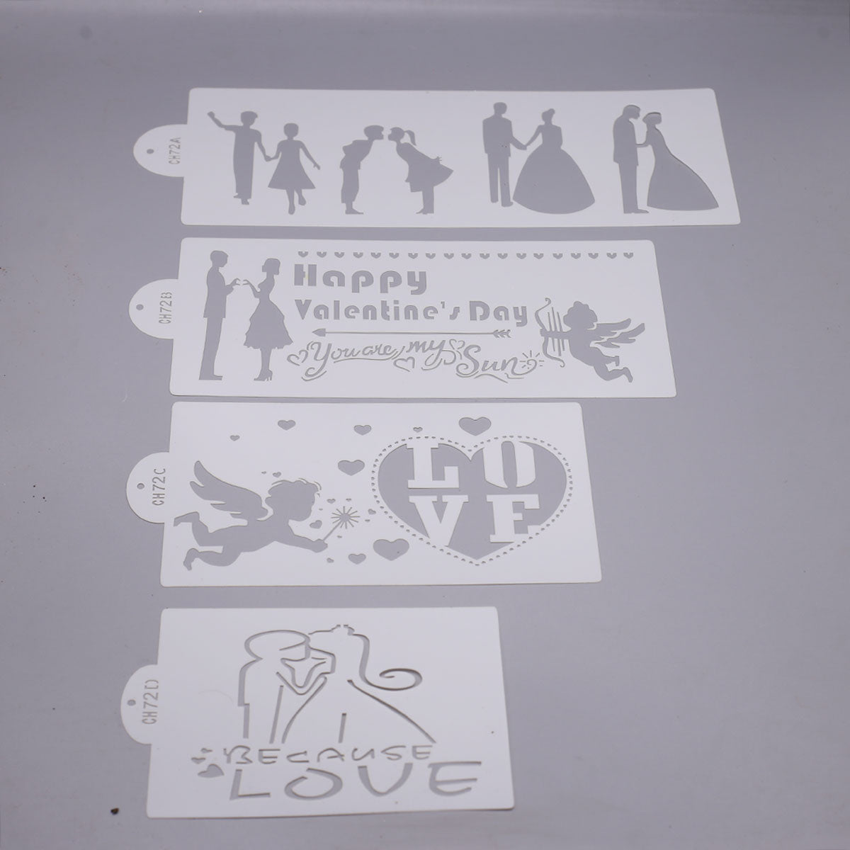 Love Theme Different Shpaes And Sizes Stencil 4Pcs Set