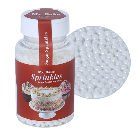 MR Bake Medium White Edible Pearl– 90g Jar