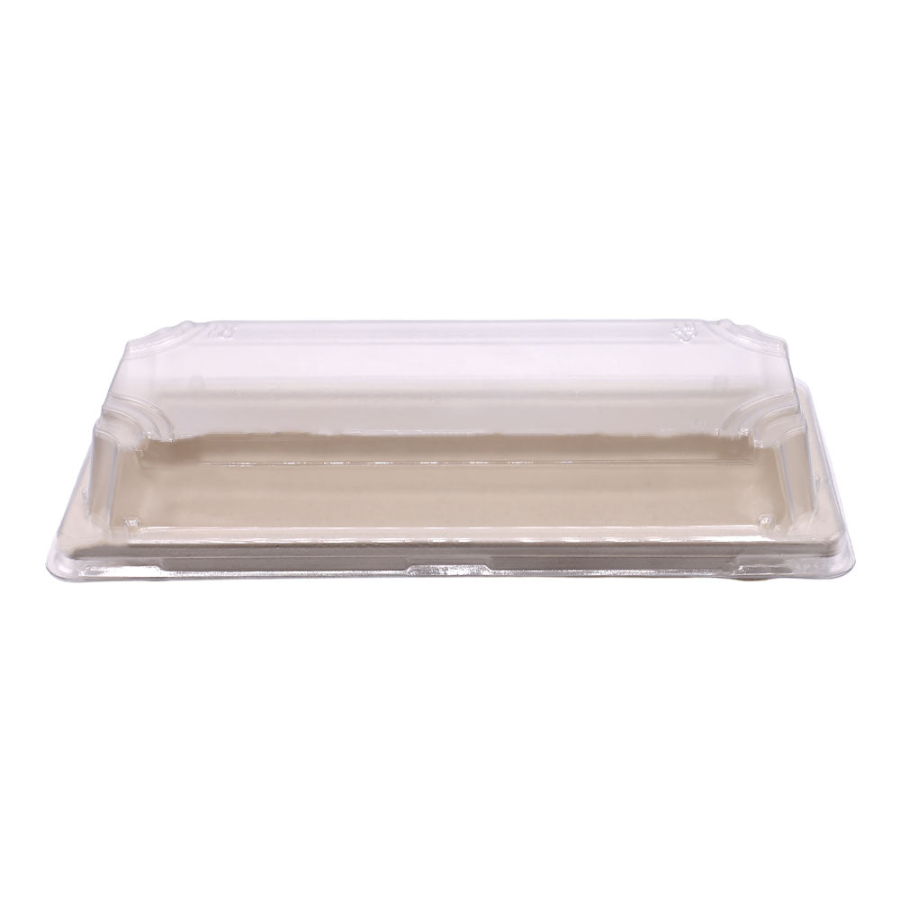 Sugarcane Bagasse Sushi Tray With Plastic Lid 22.5cm