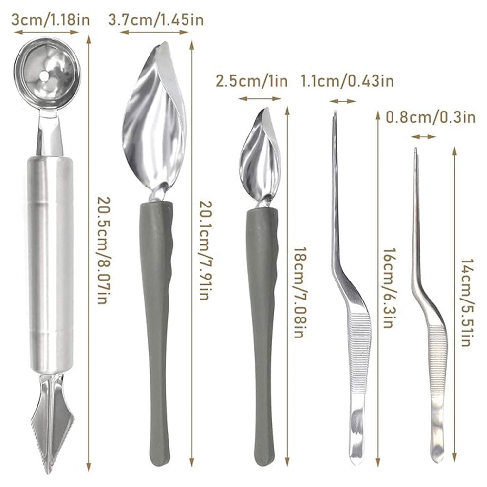5-Piece Culinary Drawing And Decorating Spoon Set
