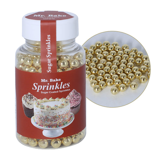 MR Bake Shiny Golden Edible Pearl - Medium - 90g Jar
