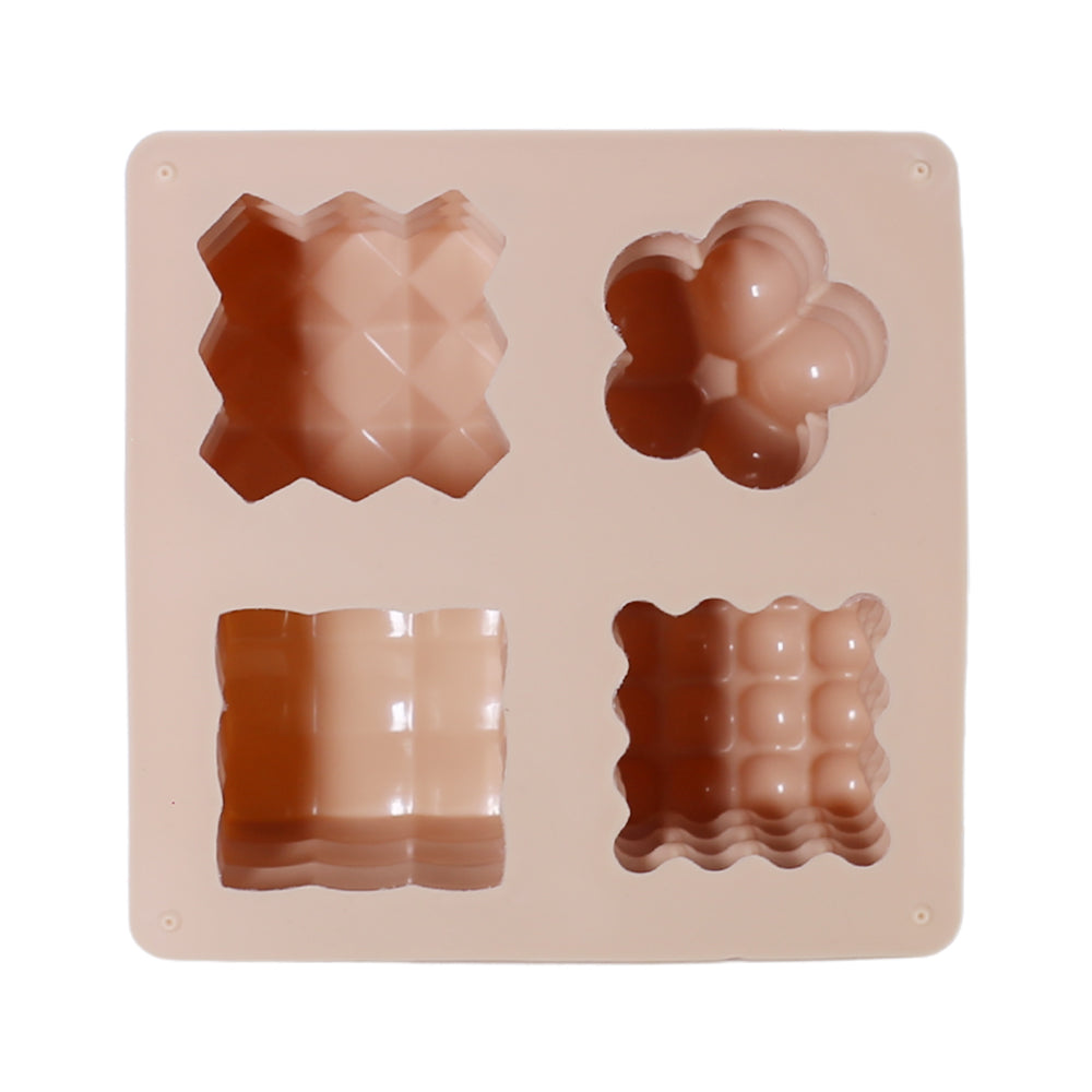 Bubble, Cube And Flower Design Mousse And Candle Mold 4 Cavity