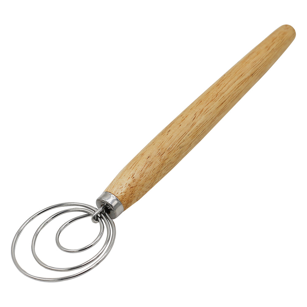Danish Dough Whisk With Wooden Handle 12.5 Inch