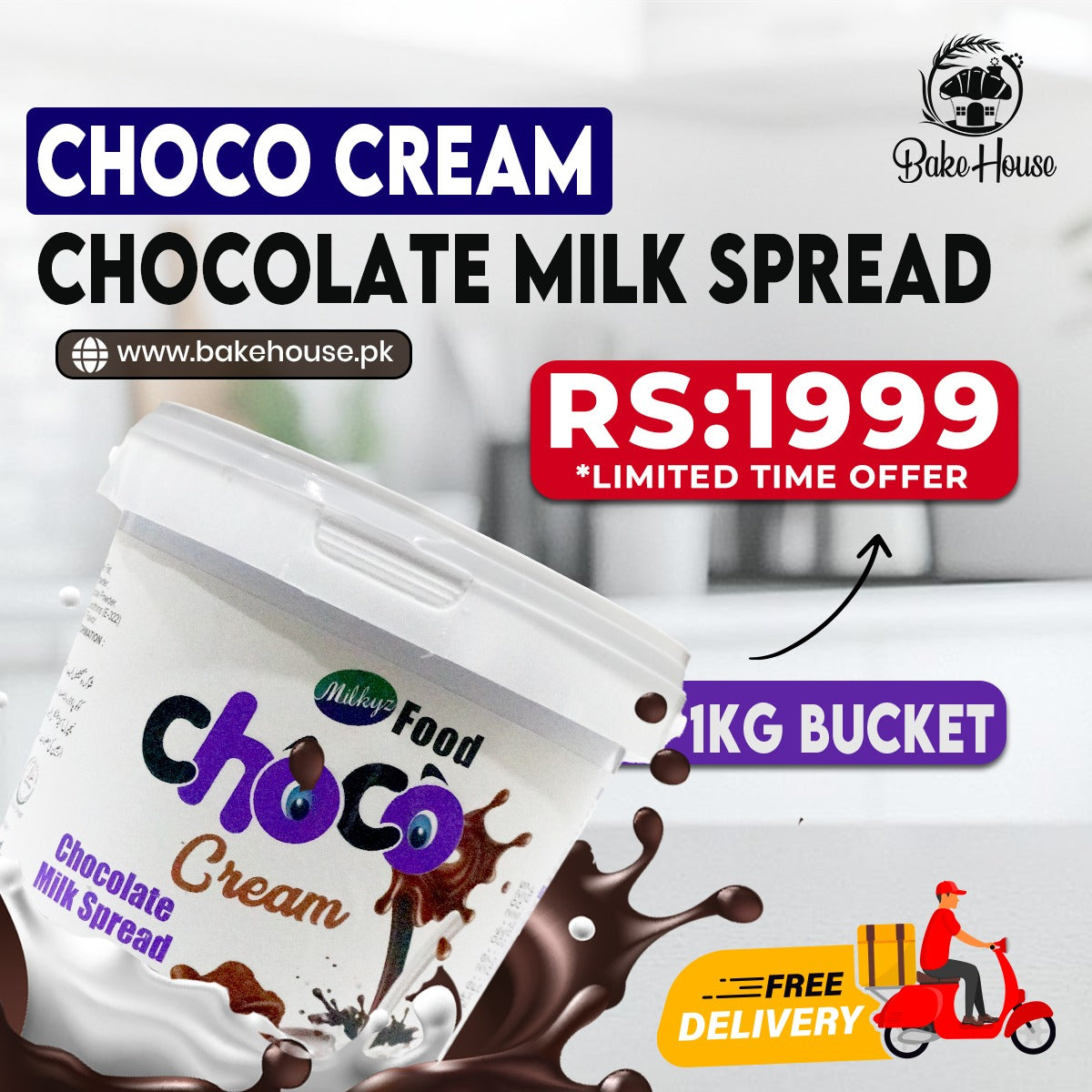 Milkyz Food Choco Cream Chocolate Milk Spread 1KG Bucket Free Delivery All Over Pakistan