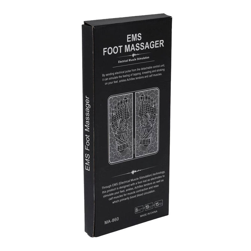 Rechargeable EMS Foot Massager Mat with 8 Modes & 19 Intensity Levels