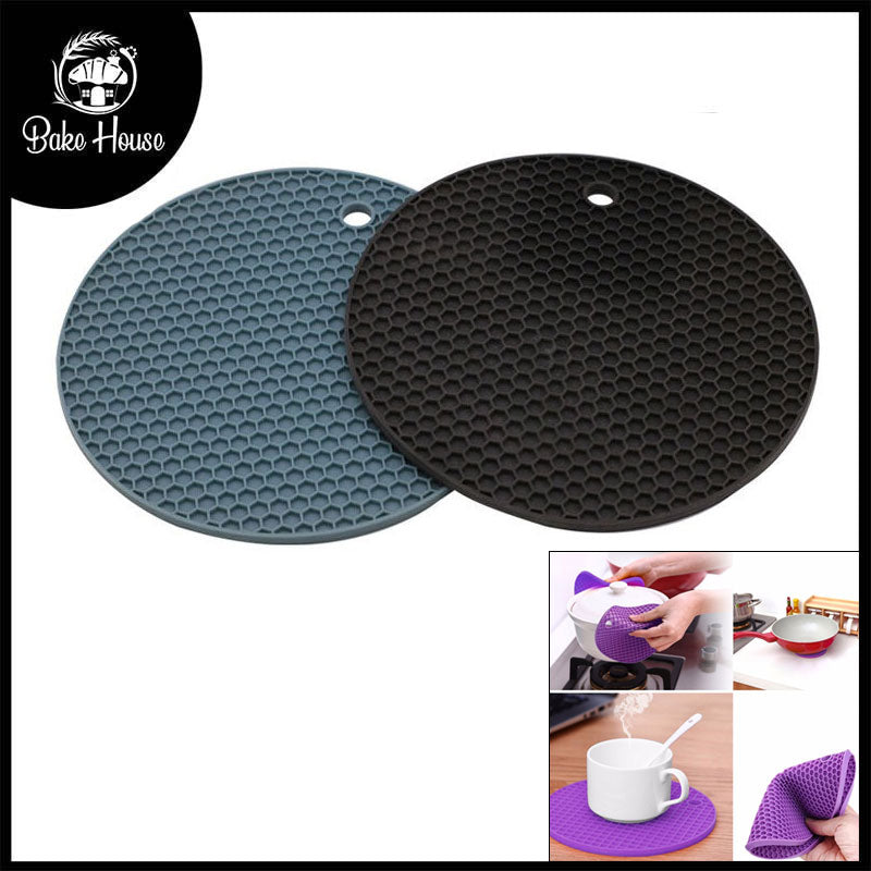 2pcs Round Hot Pot Mat Silicone