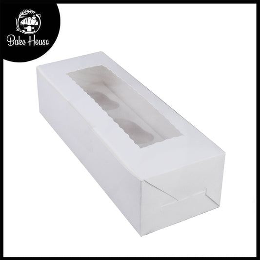3 Cavity Cupcake Box 9.5 X 3.5 X 2.5 Inch with Top Window