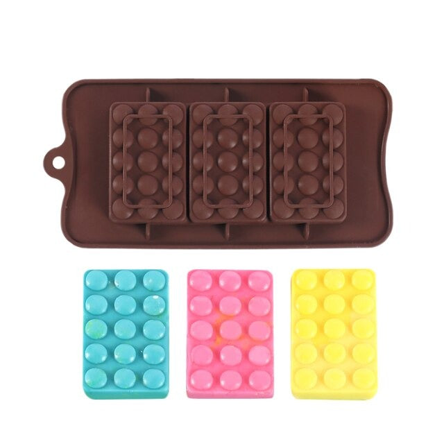 3 Cavity Round Doted Silicone Chocolate Bar Mold