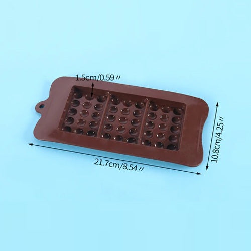 3 Cavity Round Doted Silicone Chocolate Bar Mold