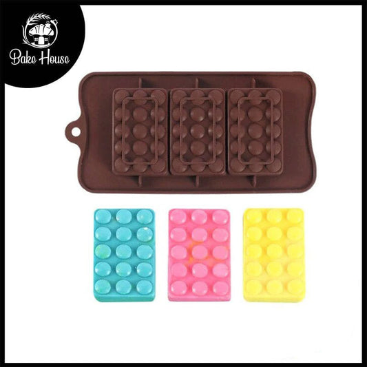 3 Cavity Round Doted Silicone Chocolate Bar Mold