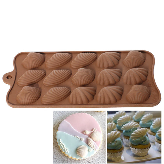 3 Design Shell Silicone Chocolate Mold 15 Cavity