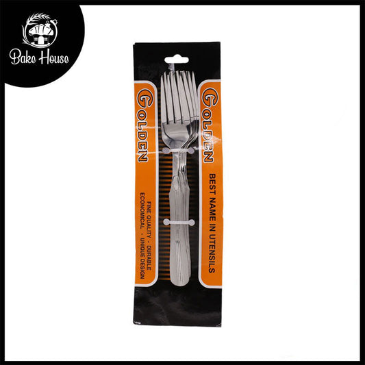 3 Middle Line Stainless Steel Dinner Fork 4Pcs Set