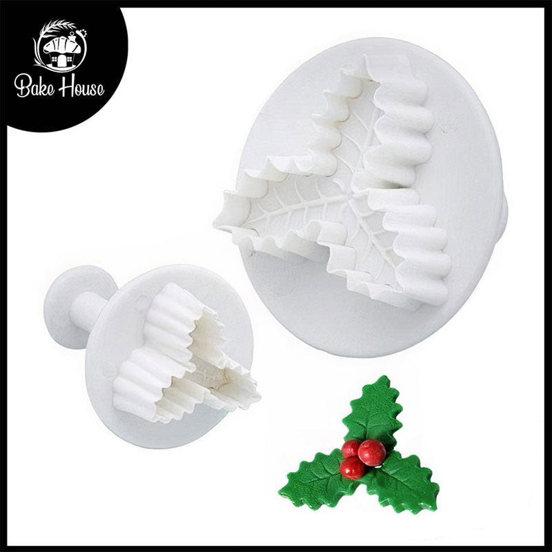 3 Petal Leaf Fondant Plunger Cutter 2Pcs Set Plastic