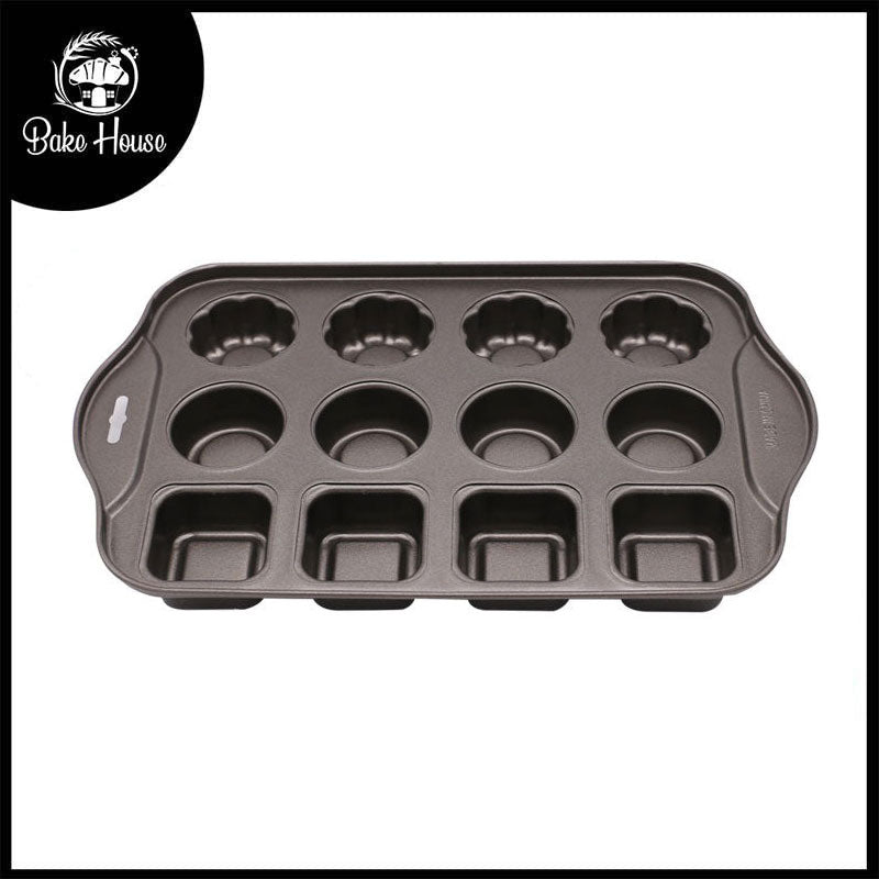 3 Shapes Muffin Cupcake Tray Non Stick 12 Cavity