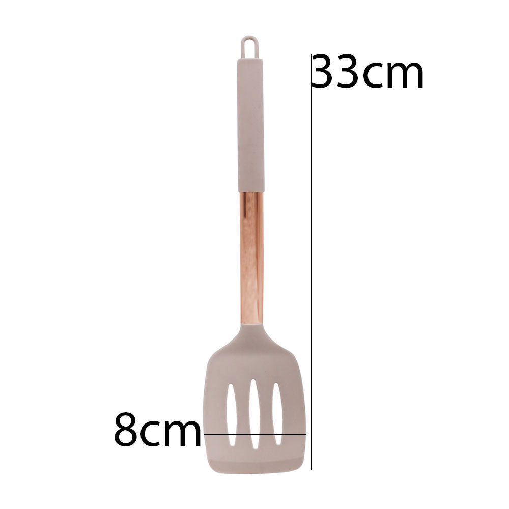 SHENGAYA Slotted Spatula Turner With Copper Handle Large