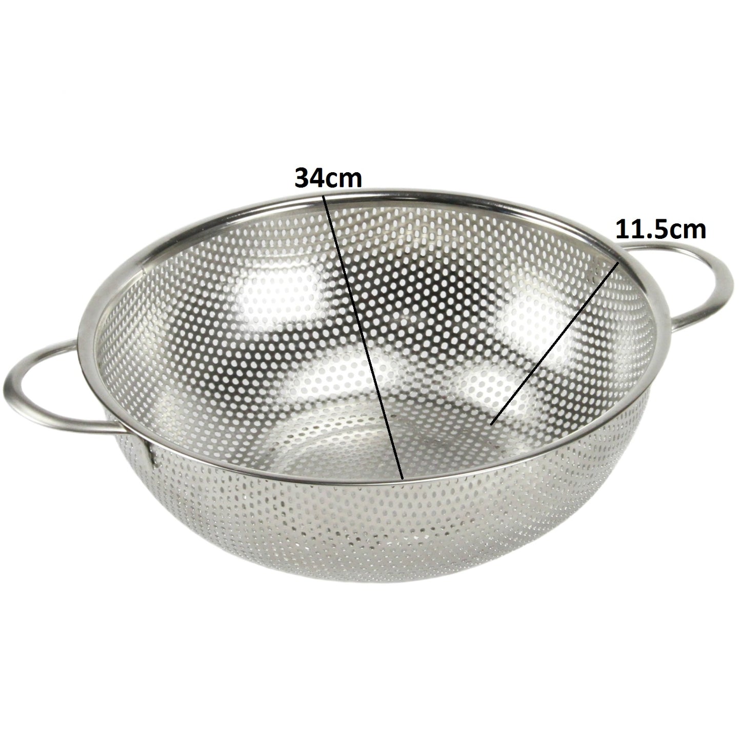 34CM Vegetable Strainer Bowl Stainless Steel with Handles