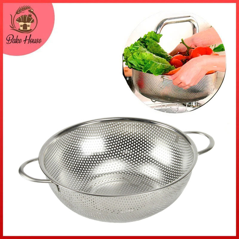 34CM Vegetable Strainer Bowl Stainless Steel with Handles