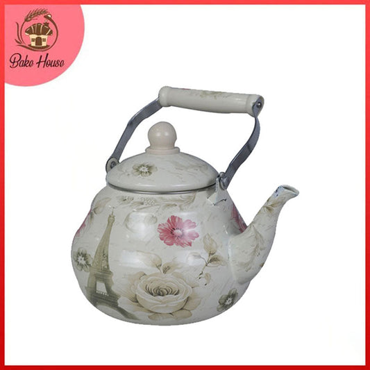 Designed Enamel Coated Teapot Kettle 1.5 Litre