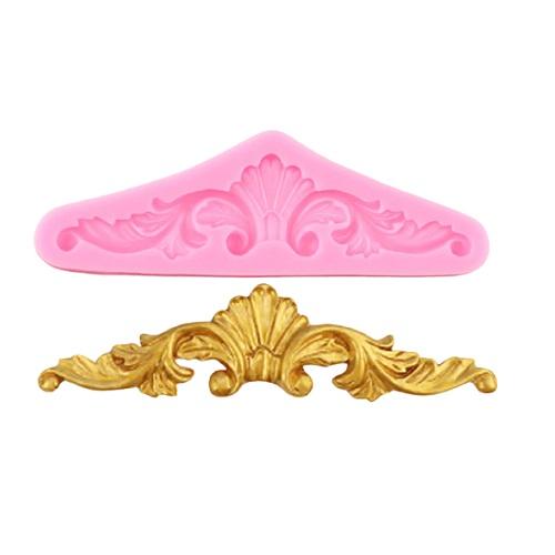 3D Baroque Scroll Relief Silicone Lace Cake Border Mold