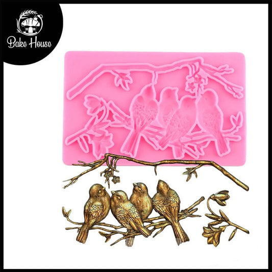 3D Birds Tree Branches Silicone Fondant Mold