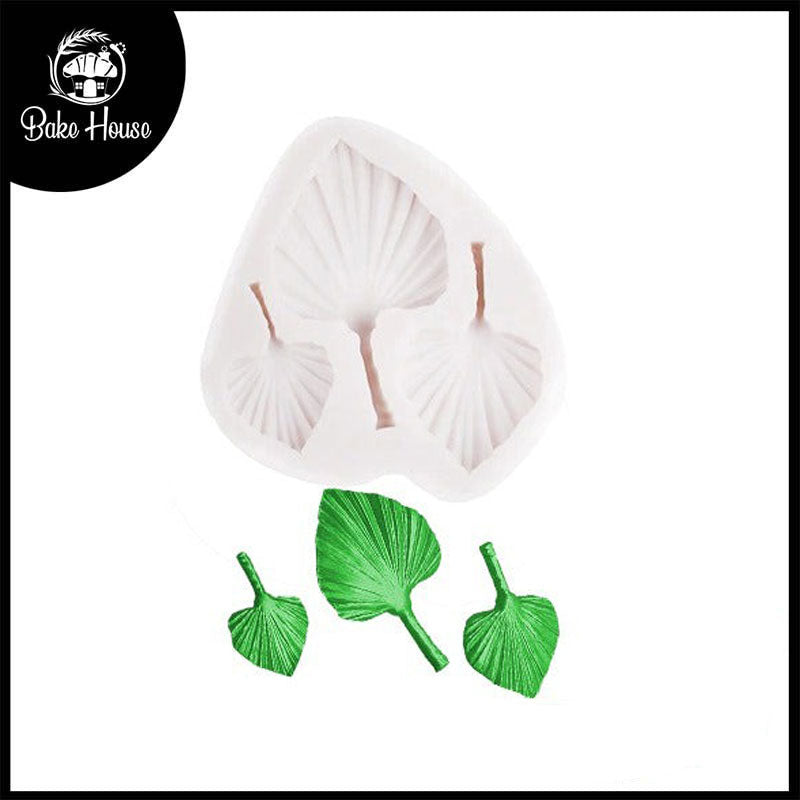 3D Cattail Leaf Fan Shape Silicone Fondant Mold 3 Cavity (Size 1)