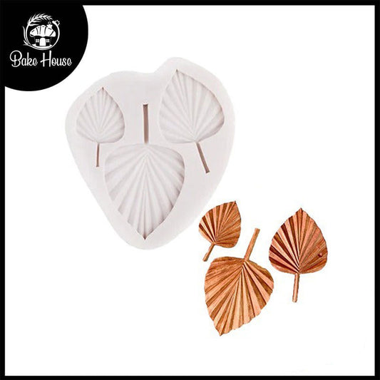 3D Cattail Leaf Fan Shape Silicone Fondant Mold 3 Cavity (Size 2)