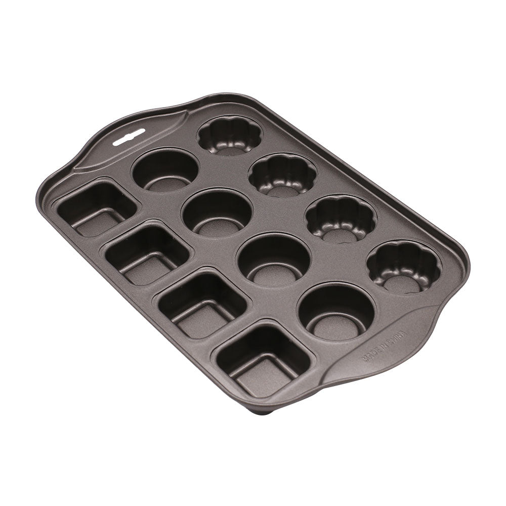 3 Shapes Muffin Cupcake Tray Non Stick 12 Cavity