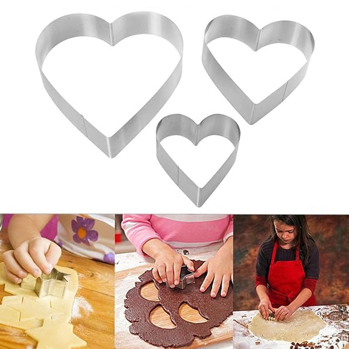 Heart Cake Cutting Rings 3pcs Set Small
