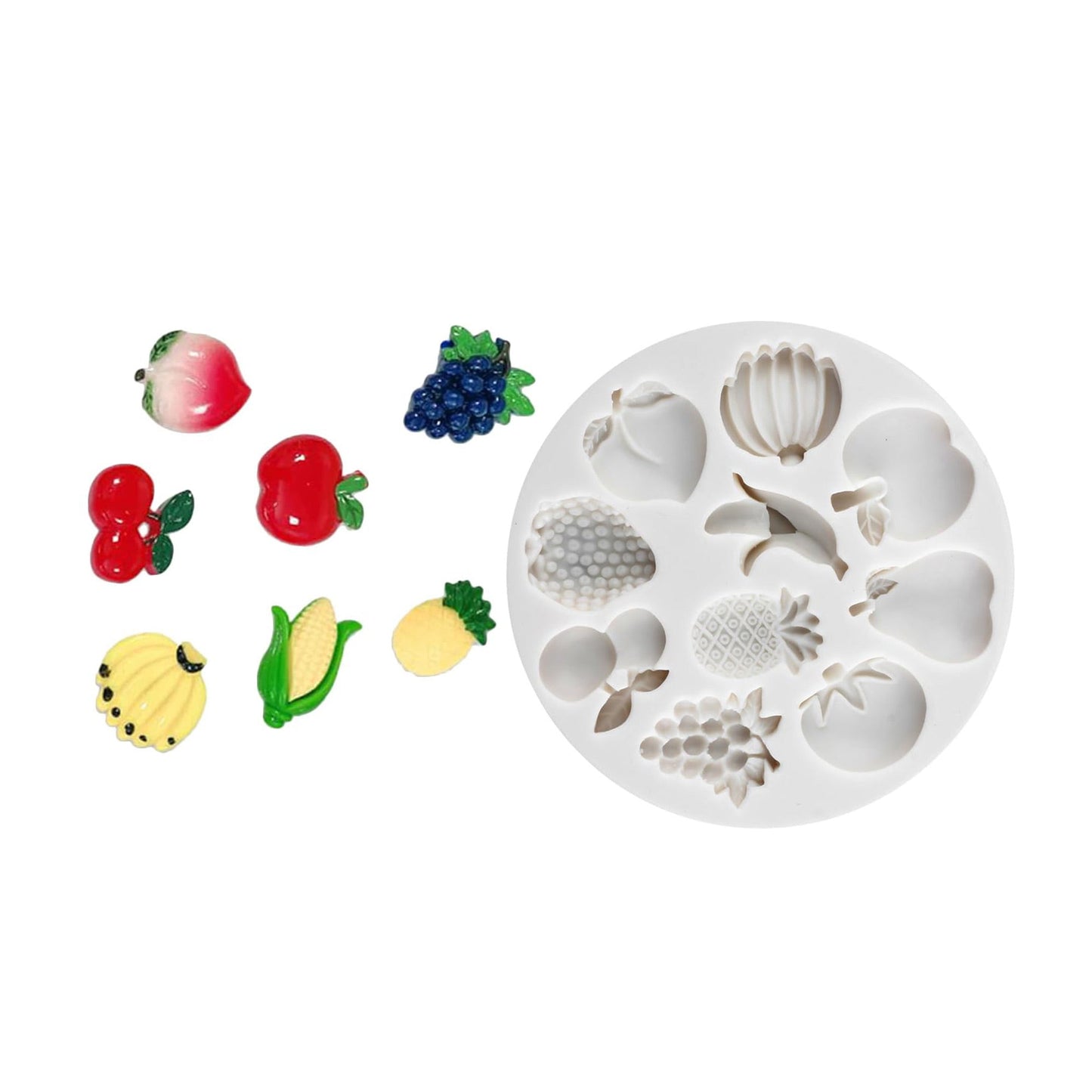 Fruits Shape Silicone Fondant And Chocolate Mold 10 Cavity