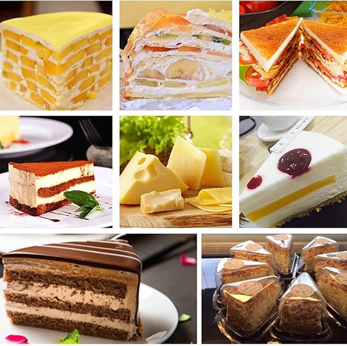 Golden Disposable Triangle Serving Cake Slice Box 5pcs Set (A05)