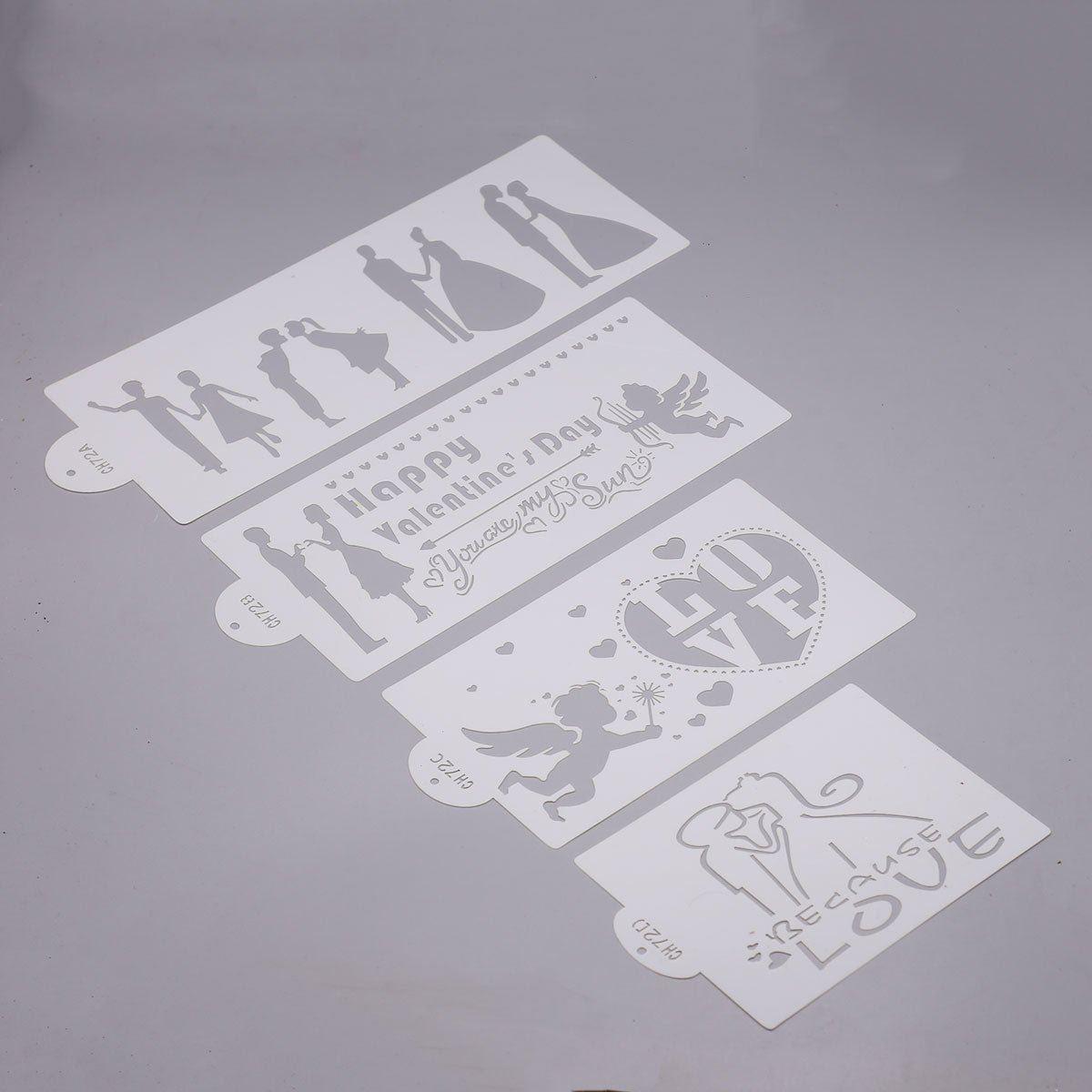 Love Theme Different Shpaes And Sizes Stencil 4Pcs Set