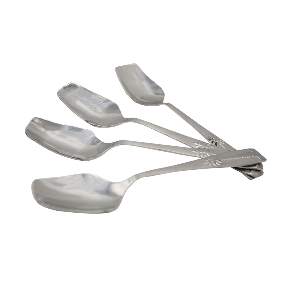 Palm Tree Stainless Steel Dinner Spoon 4Pcs Set