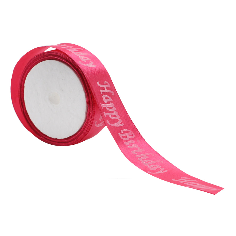 Happy Birthday Printed Ribbon Pink