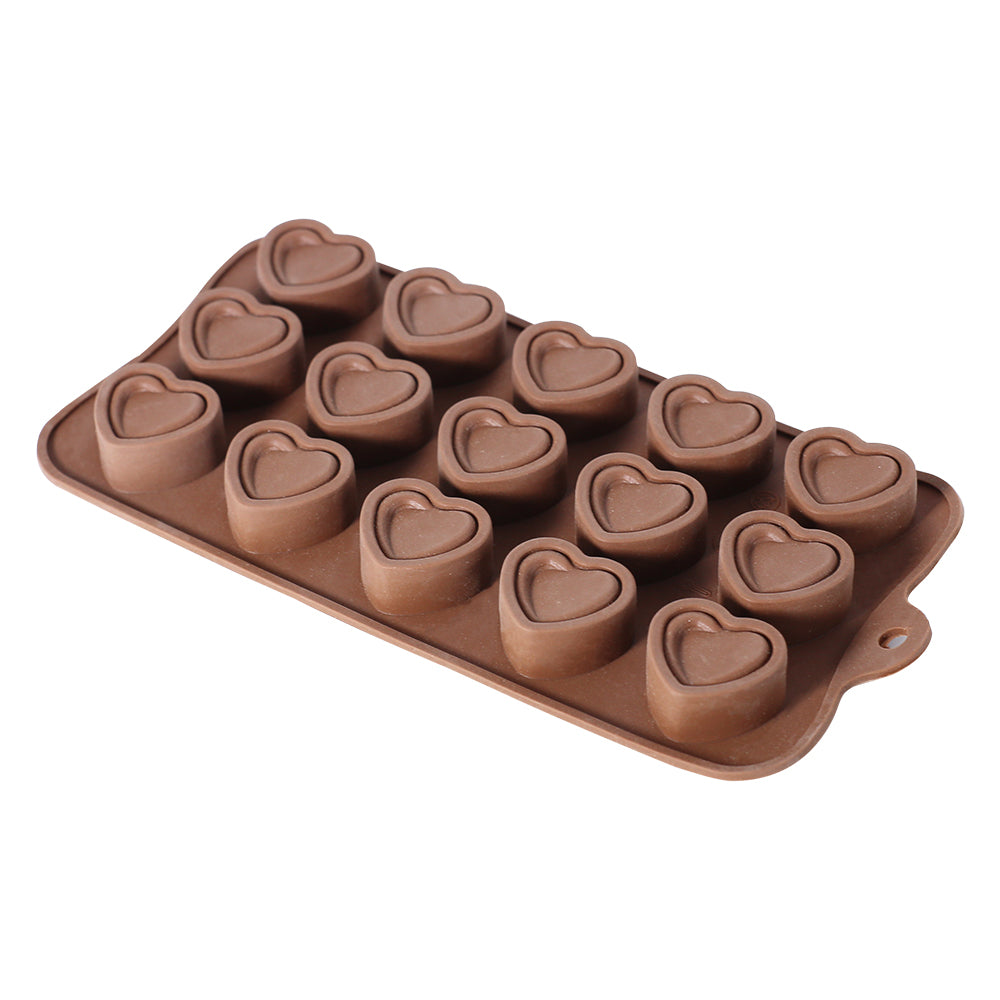 Double Heart Silicone Chocolate Mold 15 Cavity Design 2