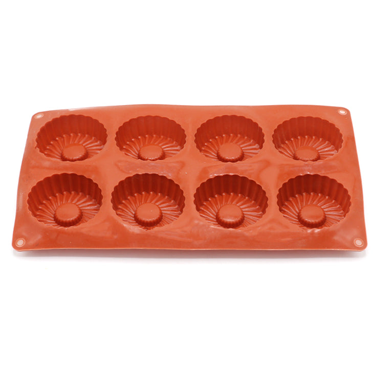 Round Fluted Silicone Mold 8 Cavity