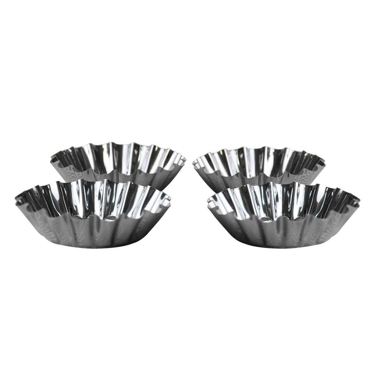 Mini Tart Pan Silver 4 Pcs Set 7.7cm