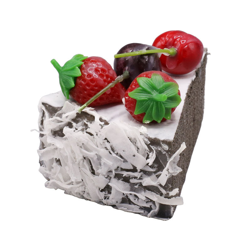 Realistic Artificial Chocolate Triangle Pastry With Strawberry Topping