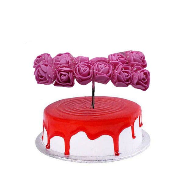 Artificial Paper Small Pink Rose Flower Topper 144Pcs set