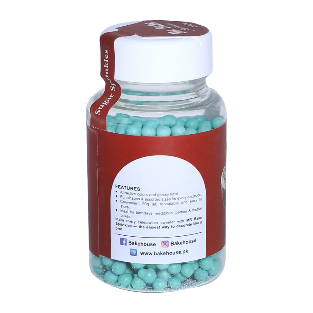 MR Bake Turquoise Pearls Sprinkles – 90g Jar