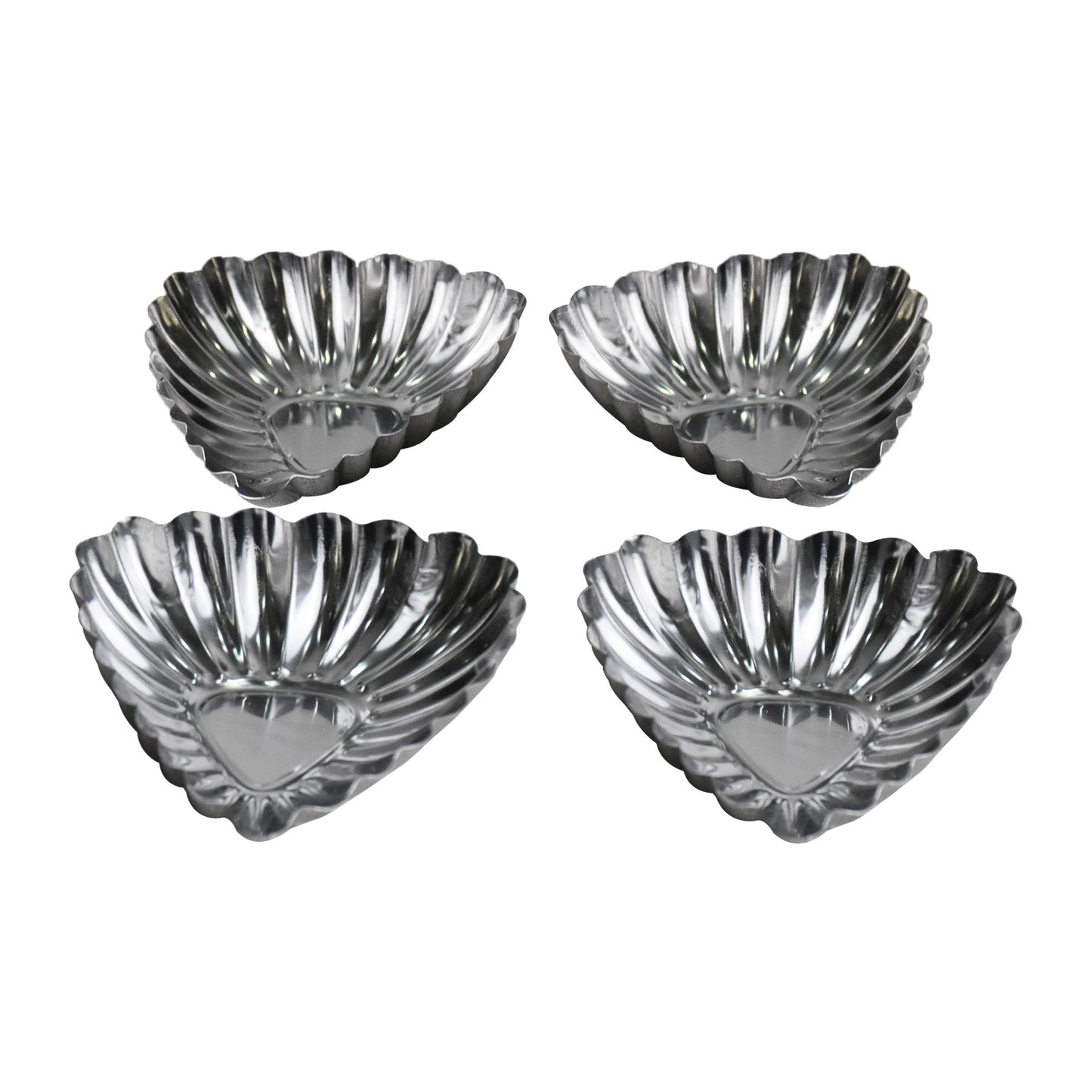 Mini Triangle Tart Pan Silver 4 Pcs Set 6.5cm