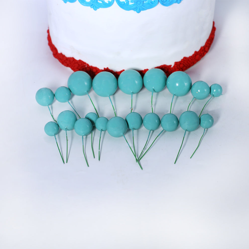 Artificial Turquoise Faux Ball Topper 20Pcs Set
