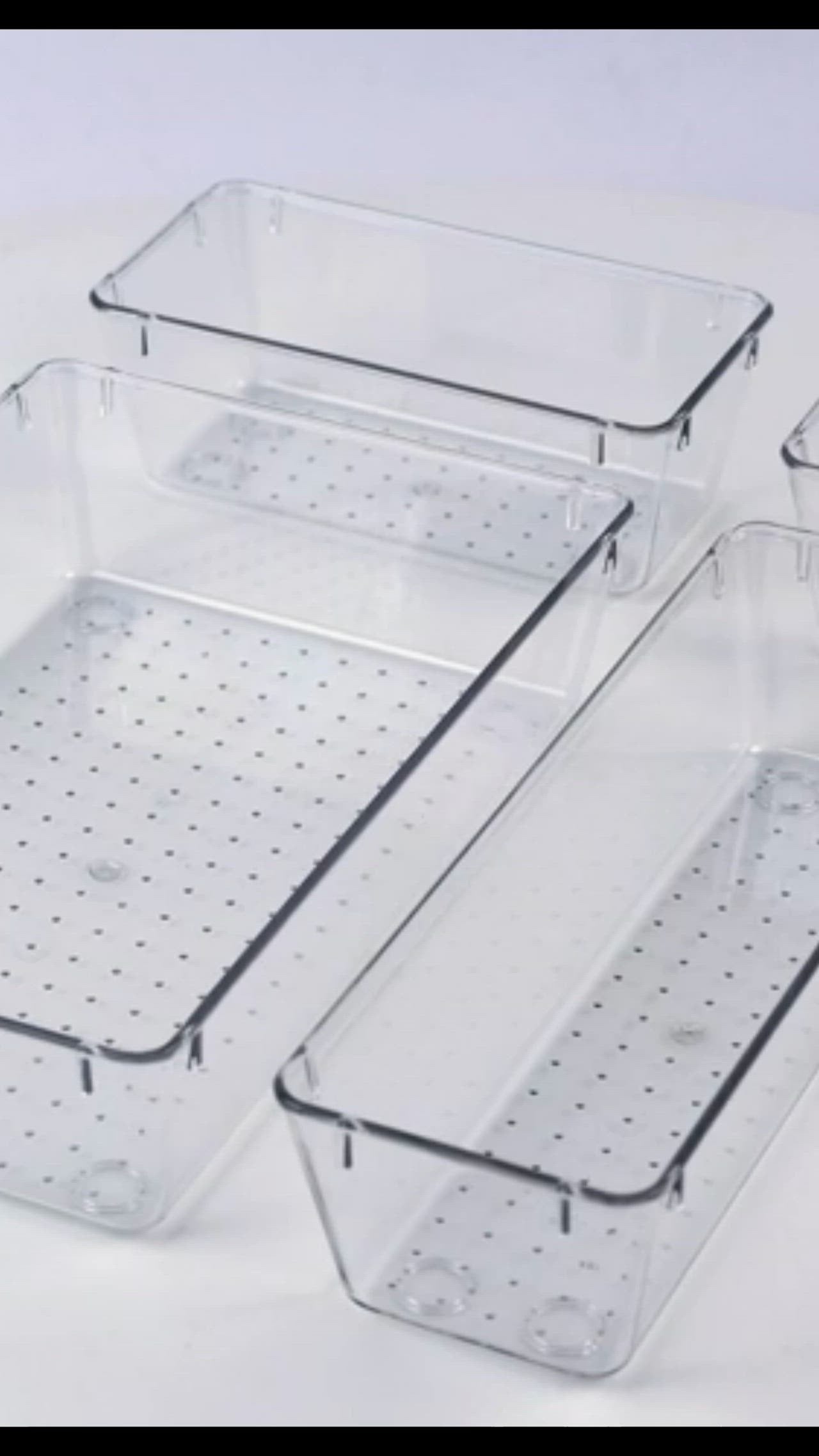 4-Piece Acrylic Cosmetics Organizer Set