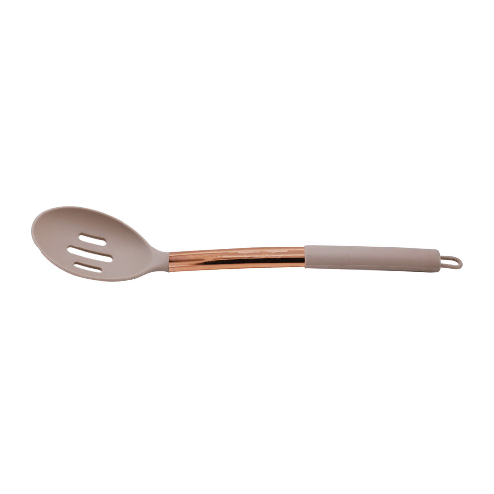 SHENGAYA Oval Shape Slotted Spatula Turner With Copper Handle